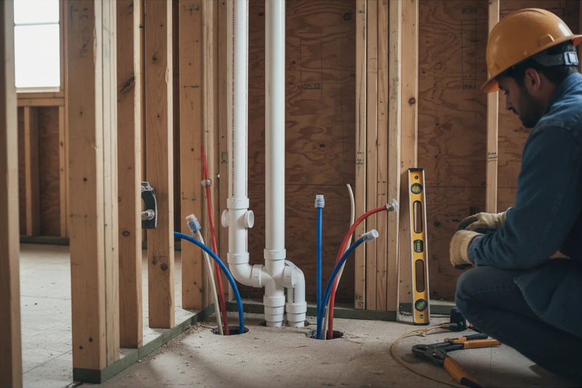 Drain and supply rough-in during Garbage Disposal Repair in Clayville